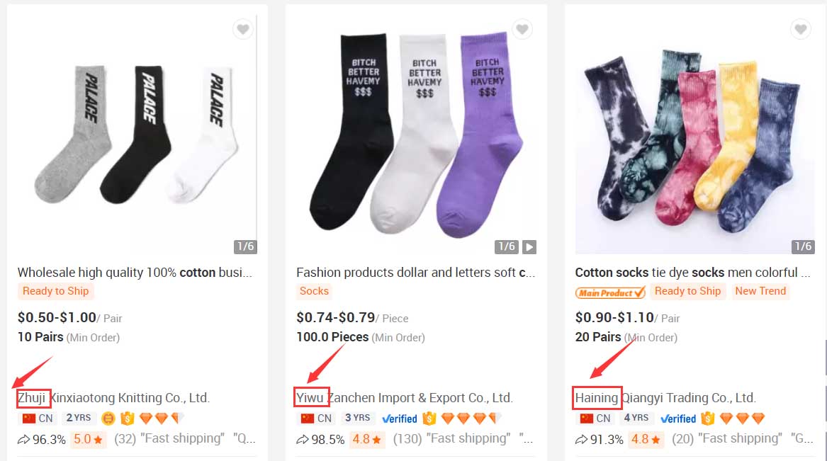 Trouver des grappes industrielles par l'intermédiaire d'Alibaba